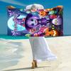 1PC Custom Name Halloween Night Adventure Beach Towel Highly Absorbent And Sand-Resistant Towel for Swimming, Pool, Yoga, And Travel Lightweight