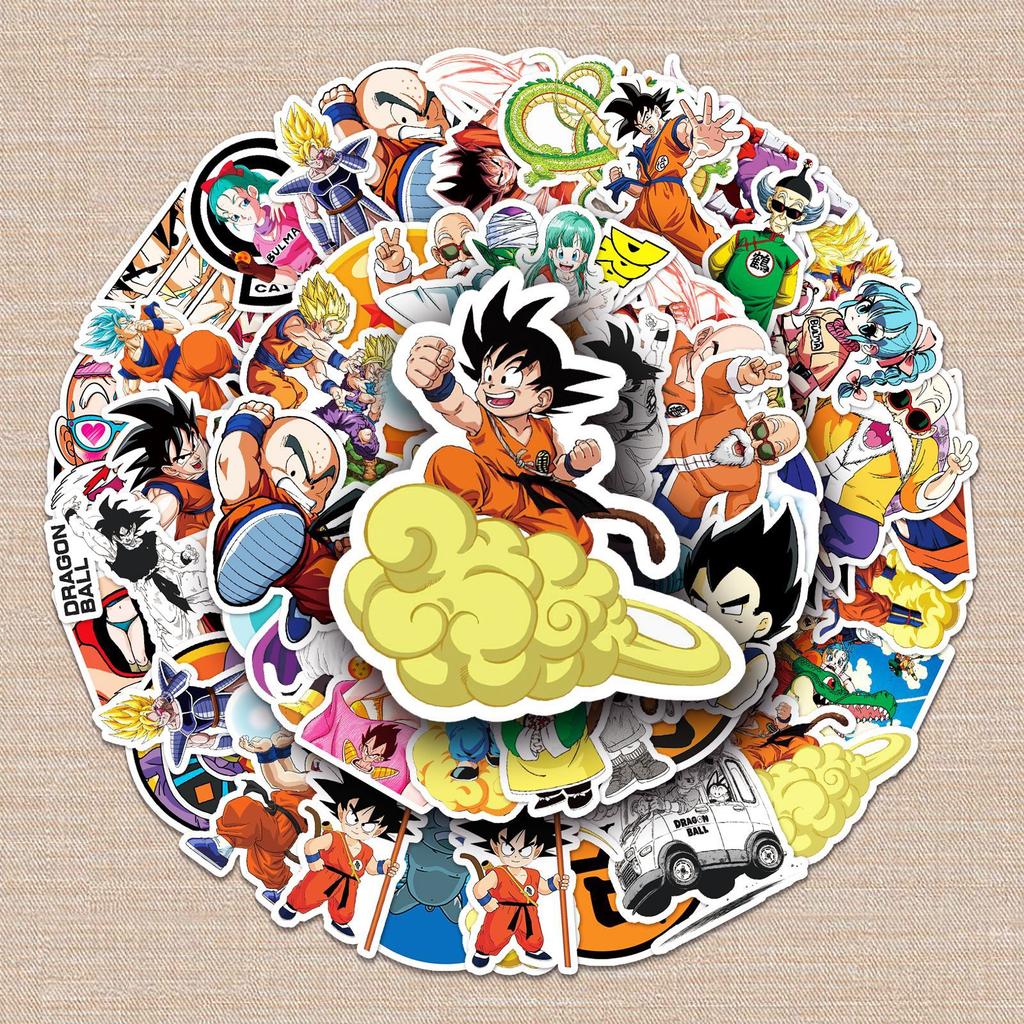 Dragon Ball 50 Pcs Waterproof Cartoon Goku Anime Stickers Decals For Luggage Travel Case Laptop Skateboard Notebook Anime Fans