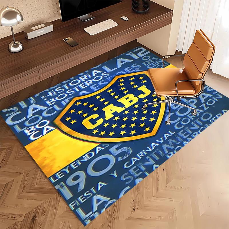 1pc Club Atlético Boca Juniors Print Area Rug - Soft, Washable Non-Slip Indoor Mat, Living Room, Home Office Decorative Rug,Office Decorative