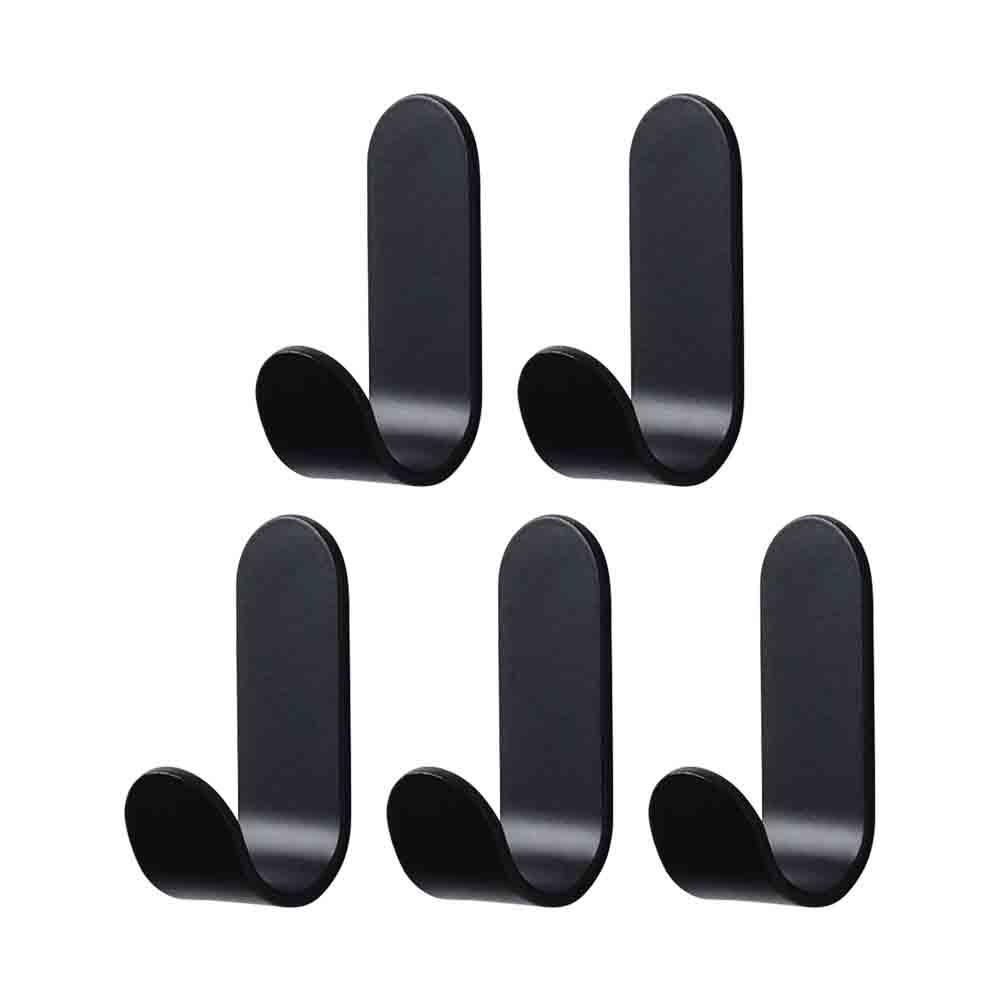 5Pcs Strong Adhesive Self Adhesive Hook Non Perforated J-shaped Design Door Hanger Hook Load-bearing Wall Self Adhesive