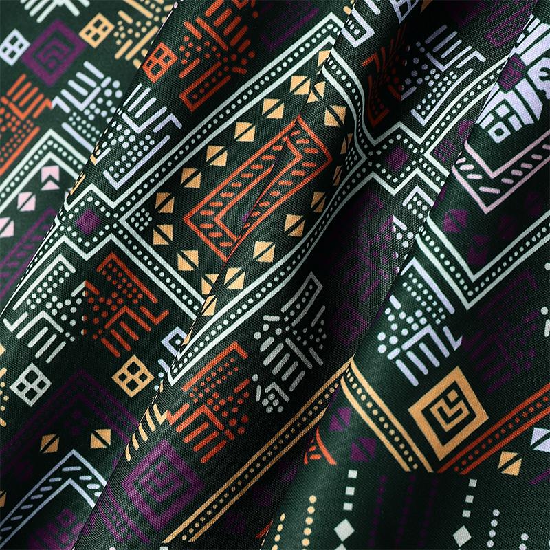 ZANZEA Women Ethnic Print Casual Doll Collar Summer Short Sleeve Dress