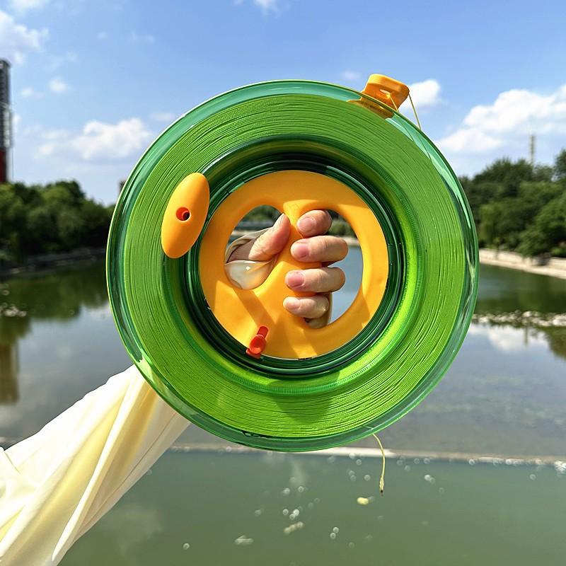 1Pcs Twisted String Line Round Green Grip For Fying Kites 150-600 Meters Kite Reel Winder Fire Wheel String Flying Handle Tool