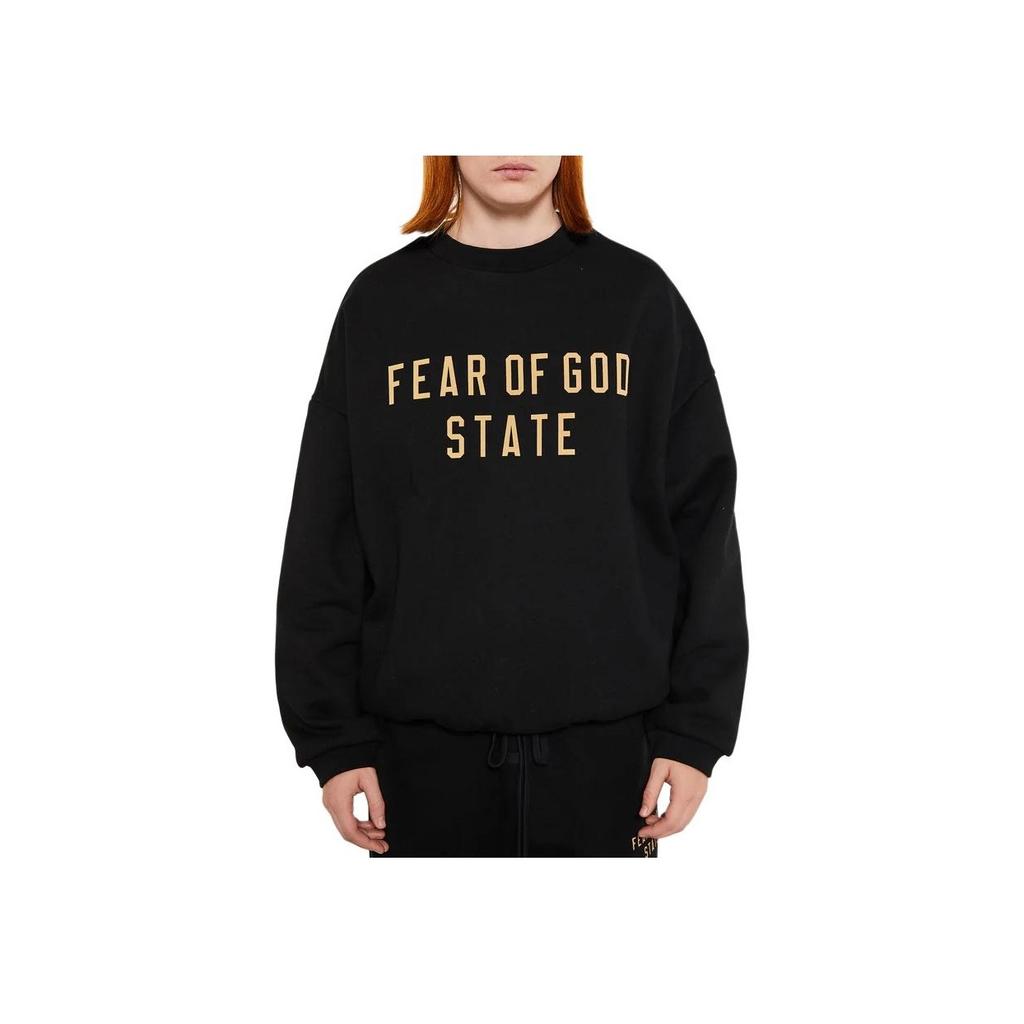 Fear of God Essentials Fleecová mikina s kulatým výstřihem Černá Pánské topy 192BT246260F