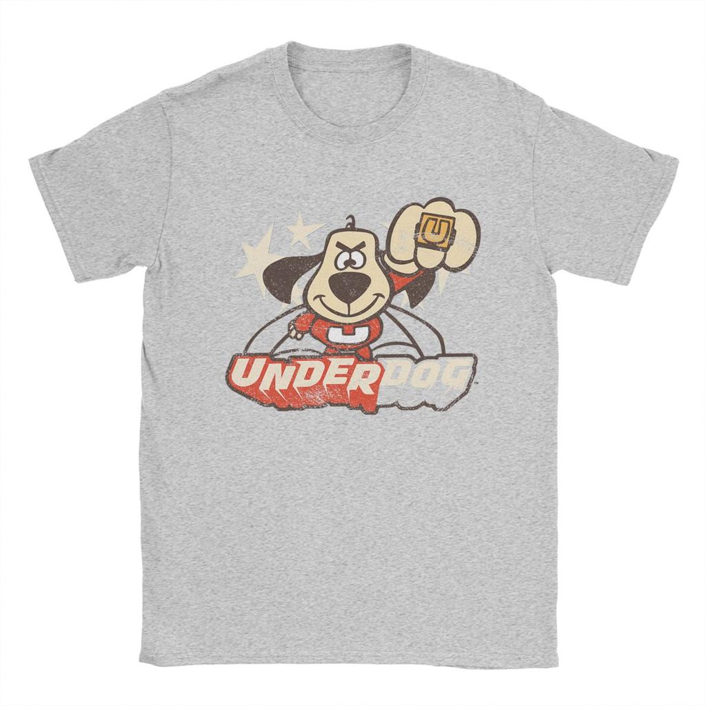 Vintage Underdog Flying Logo T-Shirt Men Crew Neck Cotton T Shirts Short Sleeve Tee Shirt Summer Clothing