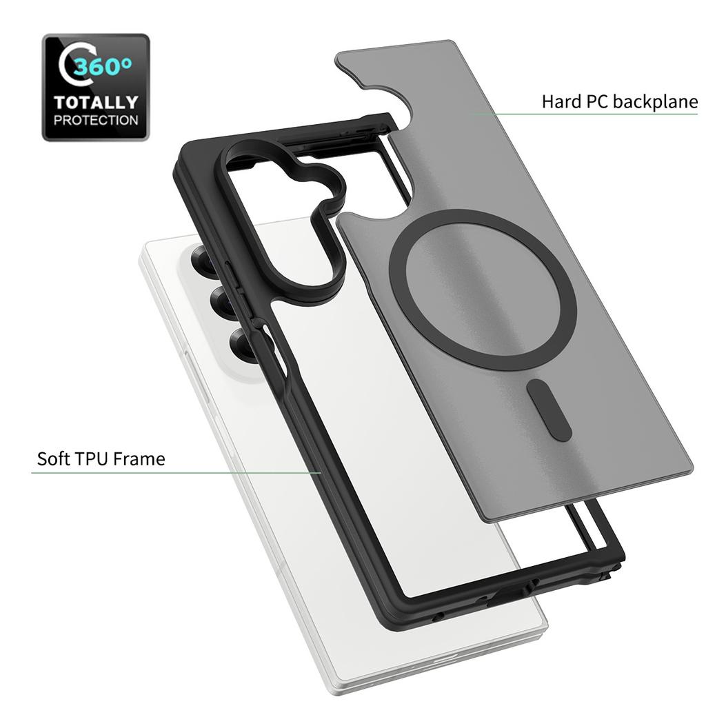 for Magsafe Wireless Charging Phone Case for Samsung Galaxy Z Fold 6 7 Fold6 Fold7 Translucent Shockproof Magnetic Cover