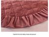 Warm Winter Crystal Velvet Quilted Bedspread with Lace Edge, Cotton-Padded, Double-Sided, Non-Slip Tatami