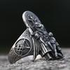 Ew Vintage Ring Luzifer Satan Siegelring für Männer mit Anubis Edelstahl Mode Punk Schmuck Geschenk Großhandel