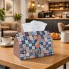 1pc Nautical Marine Tissue Box - Seahorse Seashell Checkerboard Napkin Storage Box, Suitable for Rolls/Facial Tissues/Single Sheets, Multi-Functional 