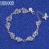 925 Sterling Silver Heart-Shaped Bracelet Fashion Jewelry