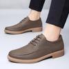 British men's casual leather shoes men's leather soft sole comfortable and breathable low-top tooling shoes large size men's shoes 45 46 47