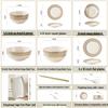 European Style Gold Rim Ceramic Dinnerware Set - Includes Large Bowls, Soup Bowls, Plates, and Rice Bowls for New Year Celebrations.