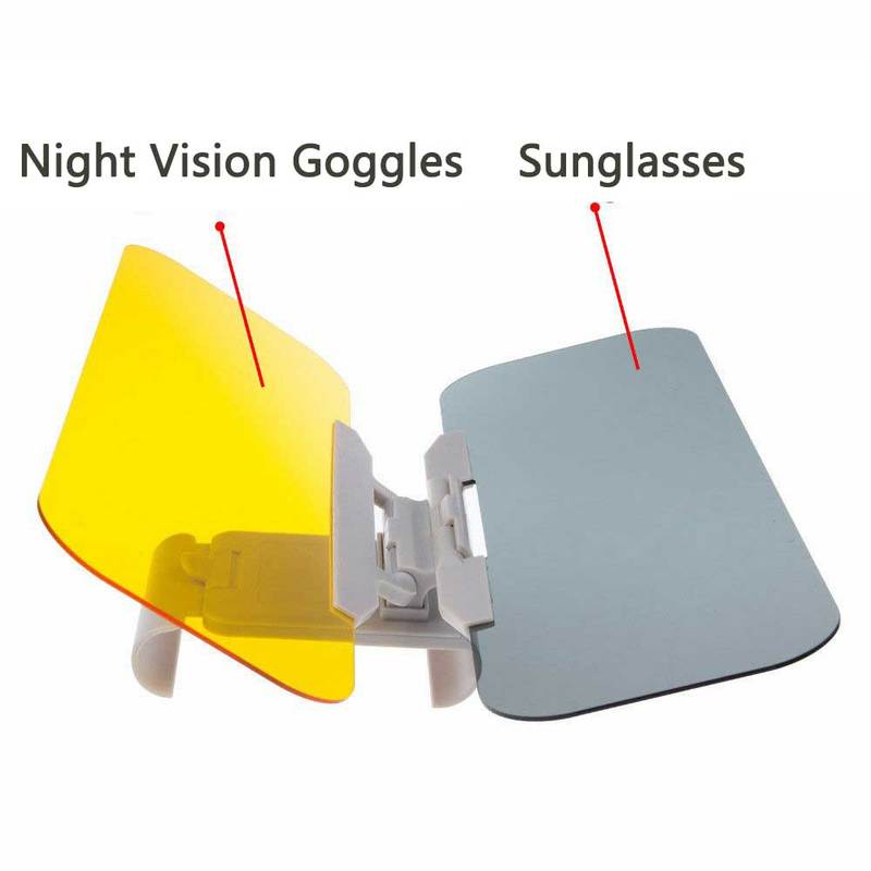 Car Sun Visor Extender Clip On Anti Glare 2 in 1 Night Day HD Anti Glare Dazzling Goggle UV Blocker for Day Night Vision Clear