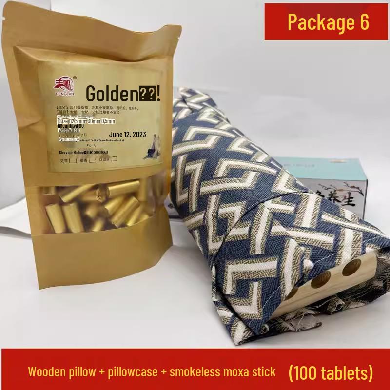 Portable Wooden Moxibustion Pillow for Cervical & Lumbar Spine