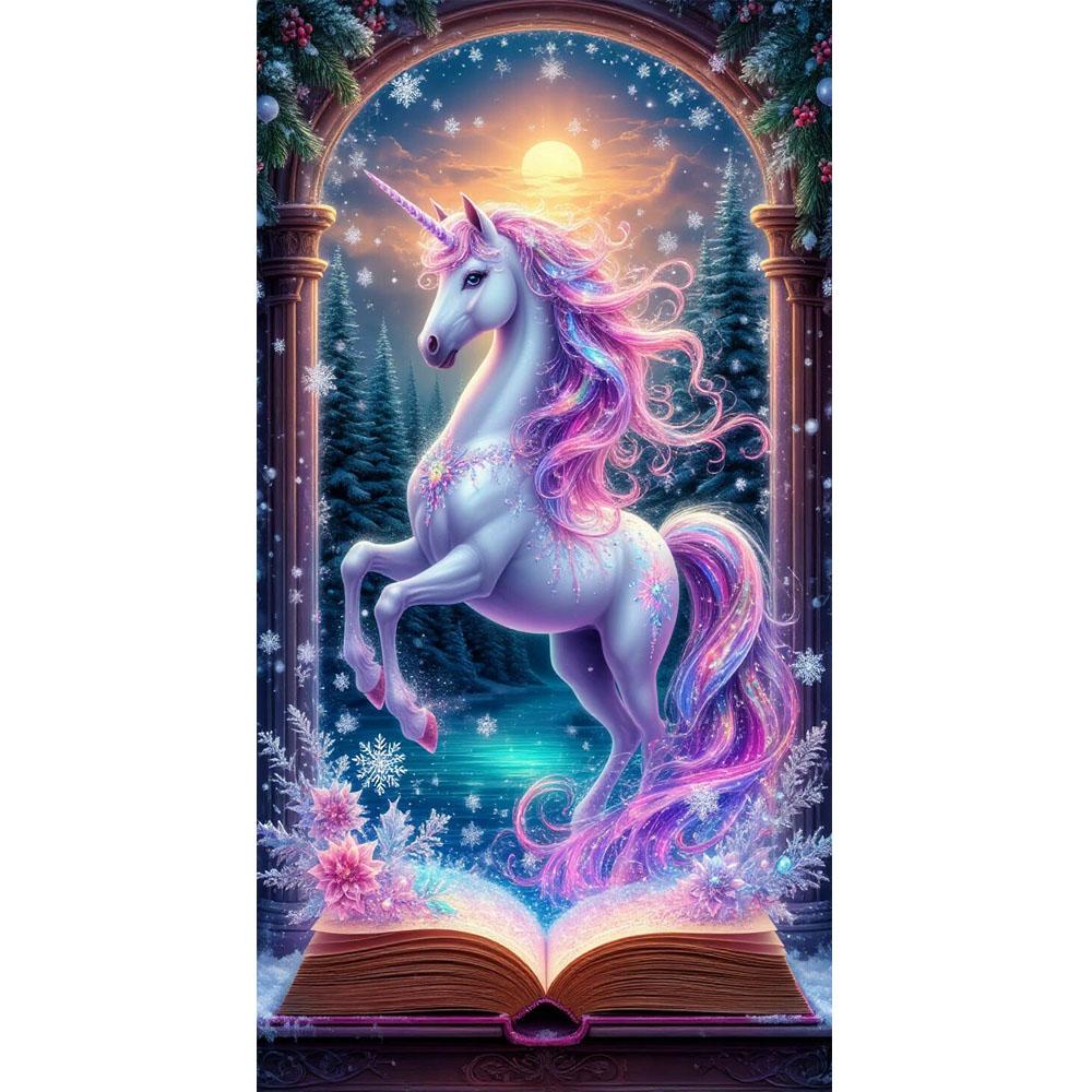 Diy Large Size Colored Fantasy Unicorn Diamond Painting Art Kits 5D Full Diamond Mosaic Embroidery Rhinestone Picture Wall Decor J3963