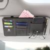 Car Sun Visor Storage Bag PU Leather Multi-Pocket Car Glasses Clip Card Holder Storage Pocket for Citroen C4 C3-XR C5 Aircross