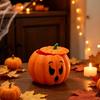 Spooky Holiday Desk Accessories 3D Printed Devil Pumpkin Storage Box with Lid, Funny Ghost Face Decorative Lid Halloween Decoration, Desktop Organizer