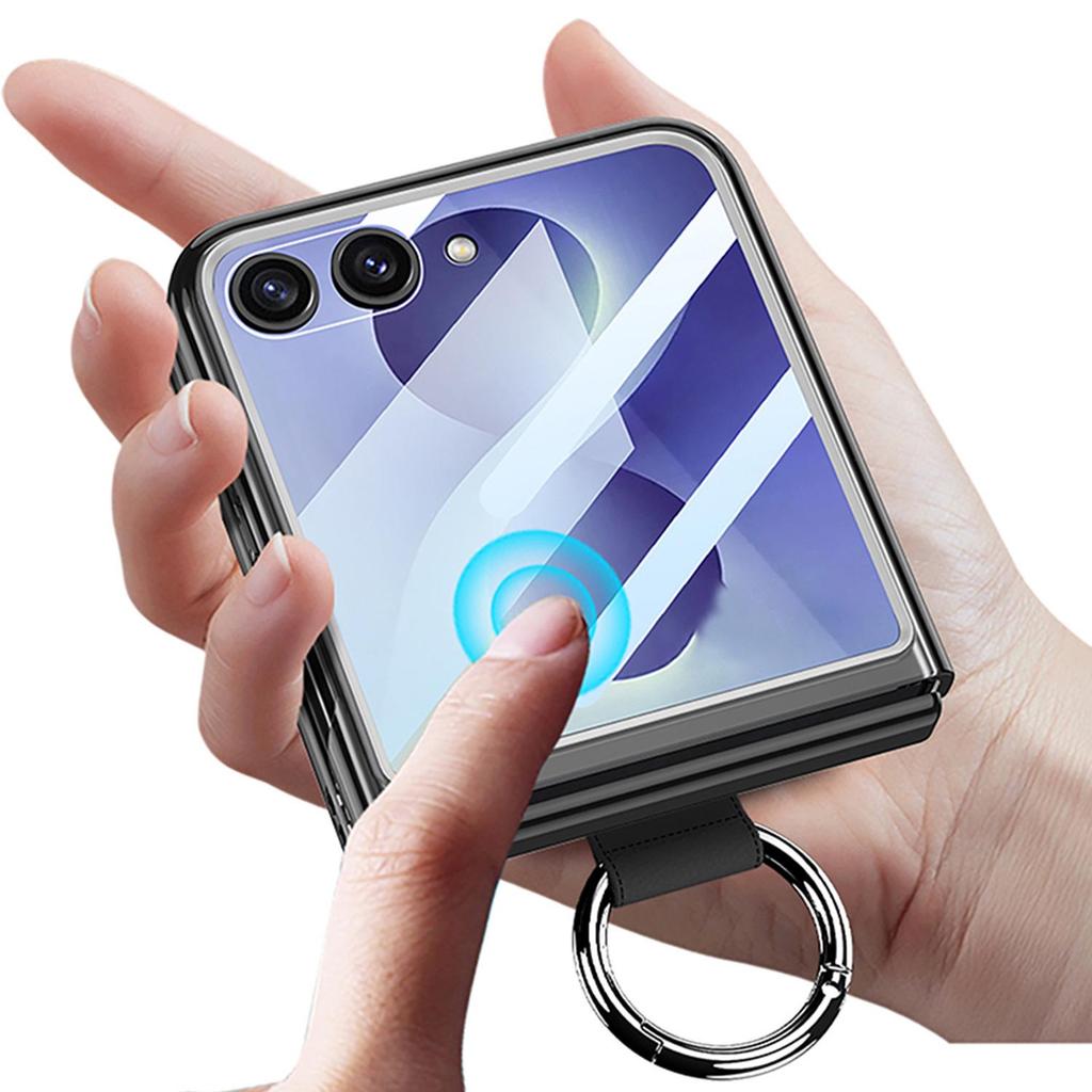 Samsung Z Flip8 Transparente Faltbare Handyhülle mit Fingerring - Frische PC-Schutzhülle