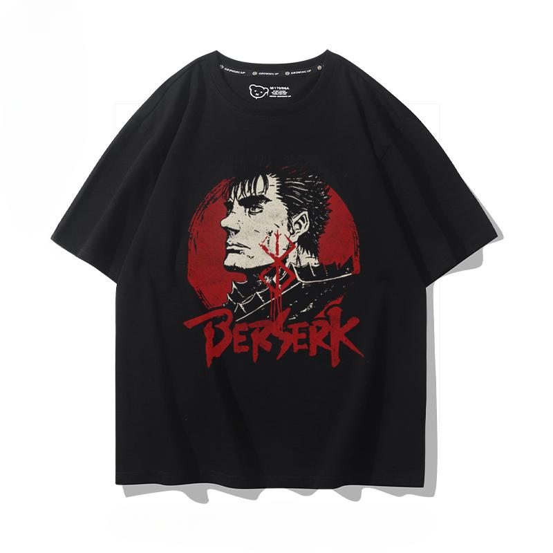 Berserk anime potisk osobnosti letní pánské 100% bavlna krátký rukáv venkovní ležérní pohodlné streetwear