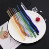 Wavy Glass Straws 11pcs Multicolor Reusable Glass Drinking Straws with Black Pouch for Drinking Beverages Coffee Milk Tea