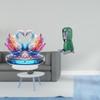Acrylic Swan Sculpture And Moai Head Statue Fusion Centerpiece Unique Tabletop Cabinet Decor for