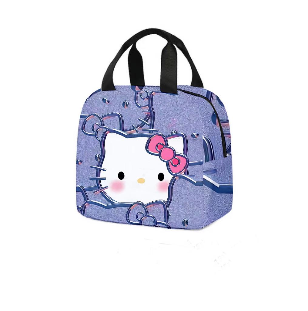 Hellokitty Handheld Meal Bag Cartoon Bento Bag Insulated Lunch Box Bag With Rice Storage Bag Portable