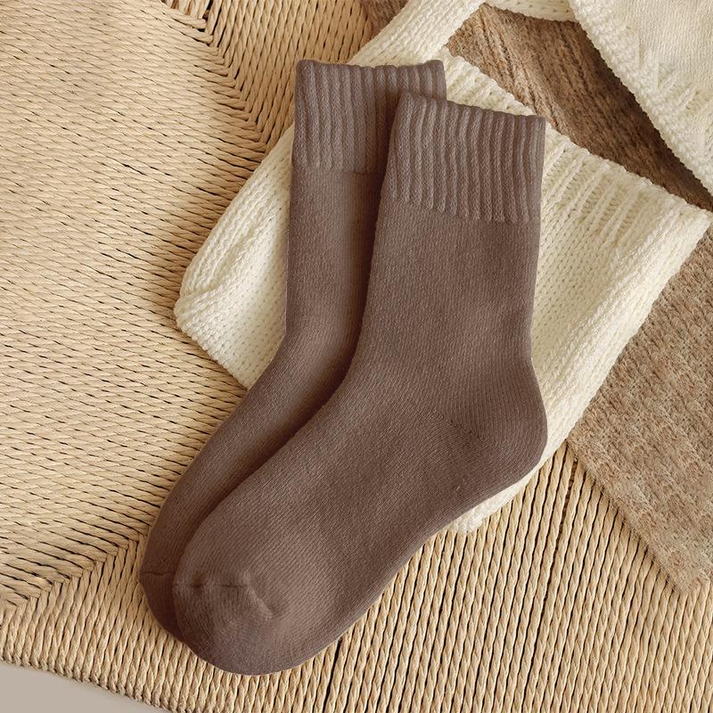 

Женские махровые носки до середины икры - Толстые, теплые, мягкие и свободные для универсальности осенью и зимой One Size света кофе