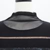 Shiz Madam Half Polo See Through Square Gem Mesh T57410