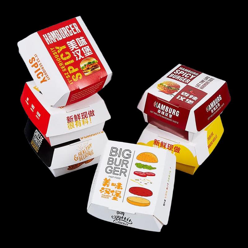 Disposable Non-Folding Hamburger Boxes, 200-count