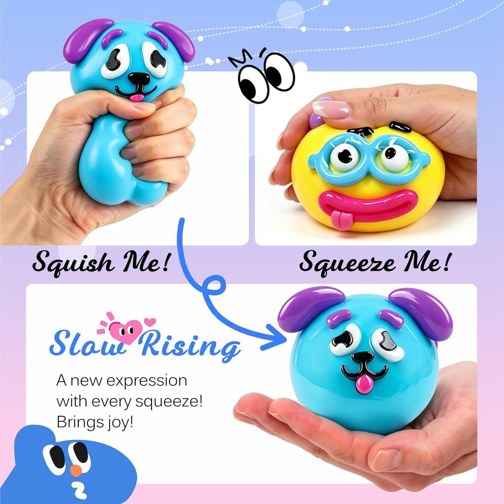New Smushers Squishy, Curiosities Dog Face Swap Squishy Toy, Soft Moldable Cute Slow Rise Squeeze Toy, Relaxing Sensory S
