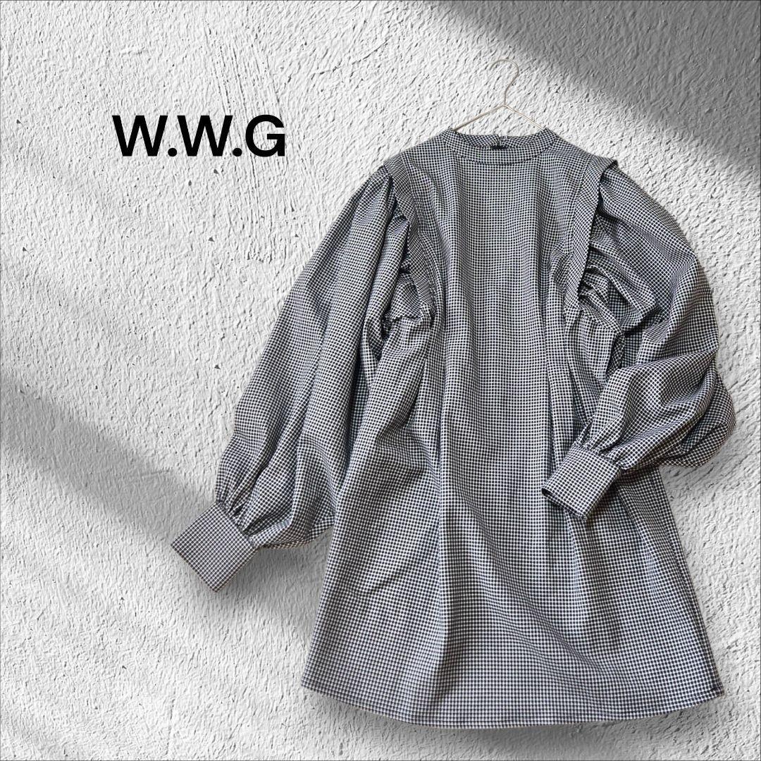 [Good Condition] W.W.G Gingham Check Mini Dress Balloon Sleeve