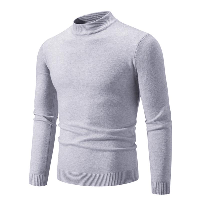 2024 Men's Large Slim Knit Half Turtleneck Sweaters for Autumn & Winter