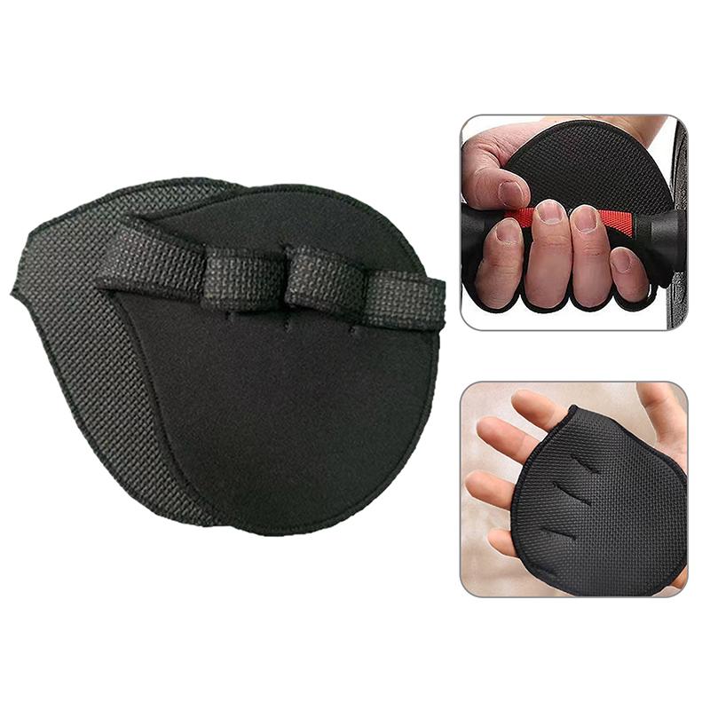 1Pair Neoprene Grip Pads Lifting Anti Slip Grips Gym Workout Open Finger Gloves Weightlifting Powerlifting Sports Hand Protector