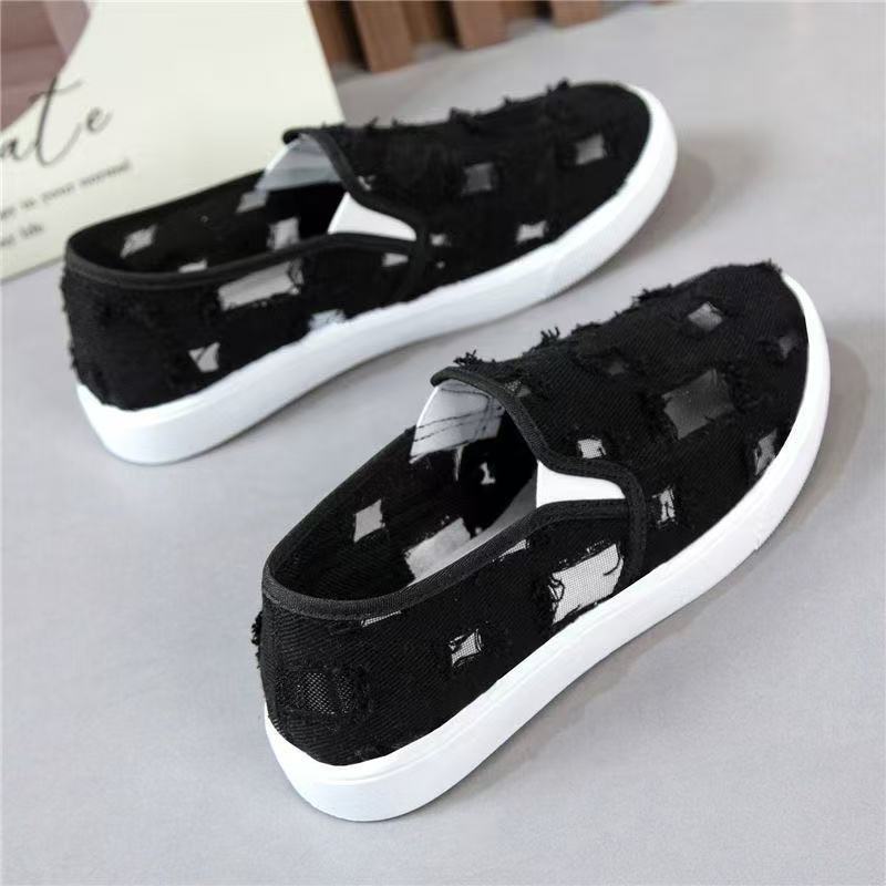 New low-top canvas shoes female student flat casual shoes sports casual board shoes lazy little white shoes