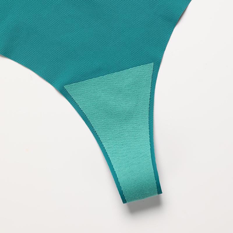 Fio T sem Costura em Seda Gelo - Lingerie Esportiva para Yoga Tamanho Plus com Argola de Metal