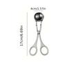 2pc DIY Stainless Steel Meatball Maker Spoon, Non-Stick Fish Ball Squeezer with Long Handle, Versatile Manual Kitchen Tool for Meat and Rice Balls
