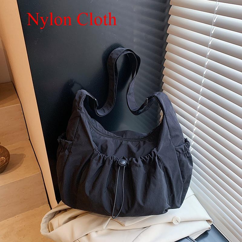 Korean Large Capacity Crossbody Bags for Women Versatile Ladies Multi-pocket Shoulder Bag Solid Color Bow Female Handbag Tote