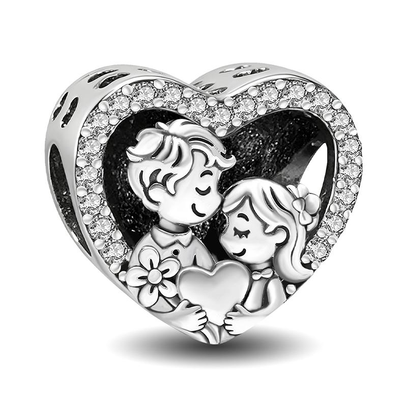 Copper Lucky 777 Rotate Couple Love Heart Series Bead Diy Bracelet Bangle Making Gift Of High Quality Fine Jewelry