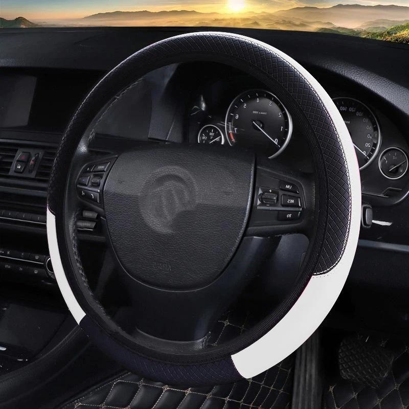 Durable 37-38cm Faux Leather Steering Wheel Cover Universal Design for Smooth Handling