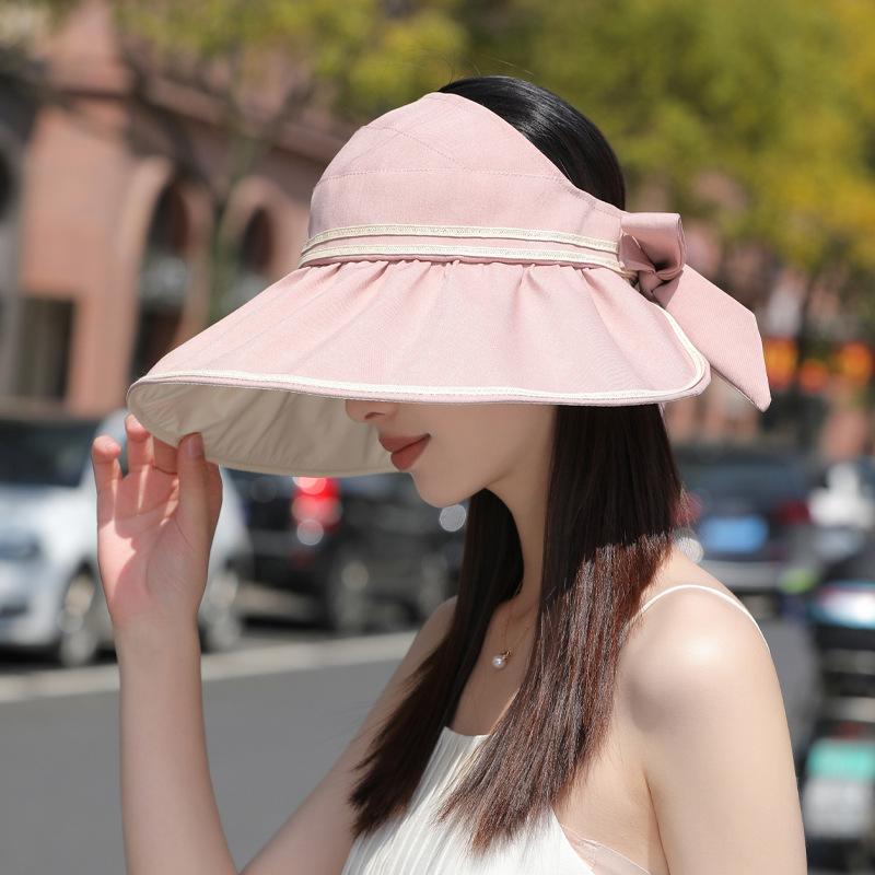 

Летняя шляпа женственность бант широкие поля шляпа с открытым верхом универсальная шляпа от солнца защита лица шляпа от солнца тренд average size