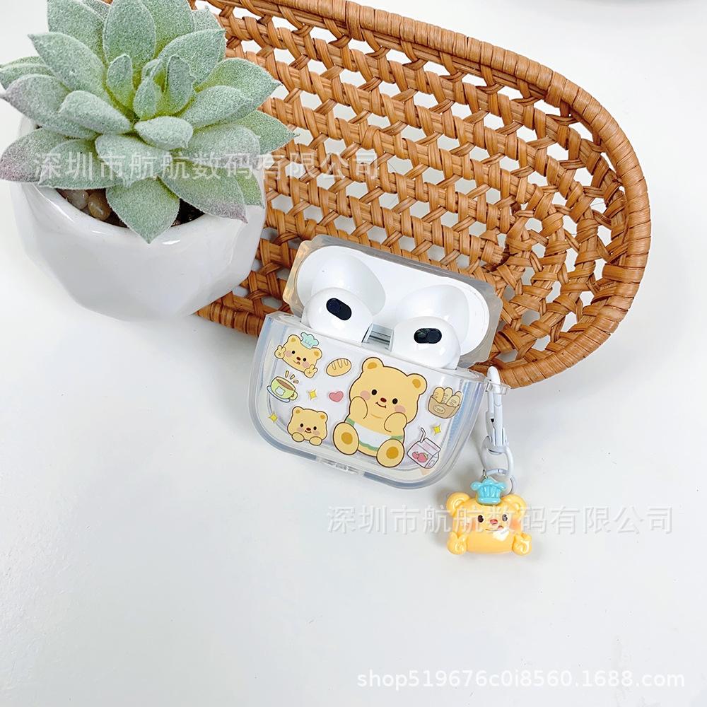 Cartoon Butter Bear AirPods 1 /1 Generation Bluetooth Headset Protective Case for Apple Pro1 Generation Set 1 Generation Soft 1