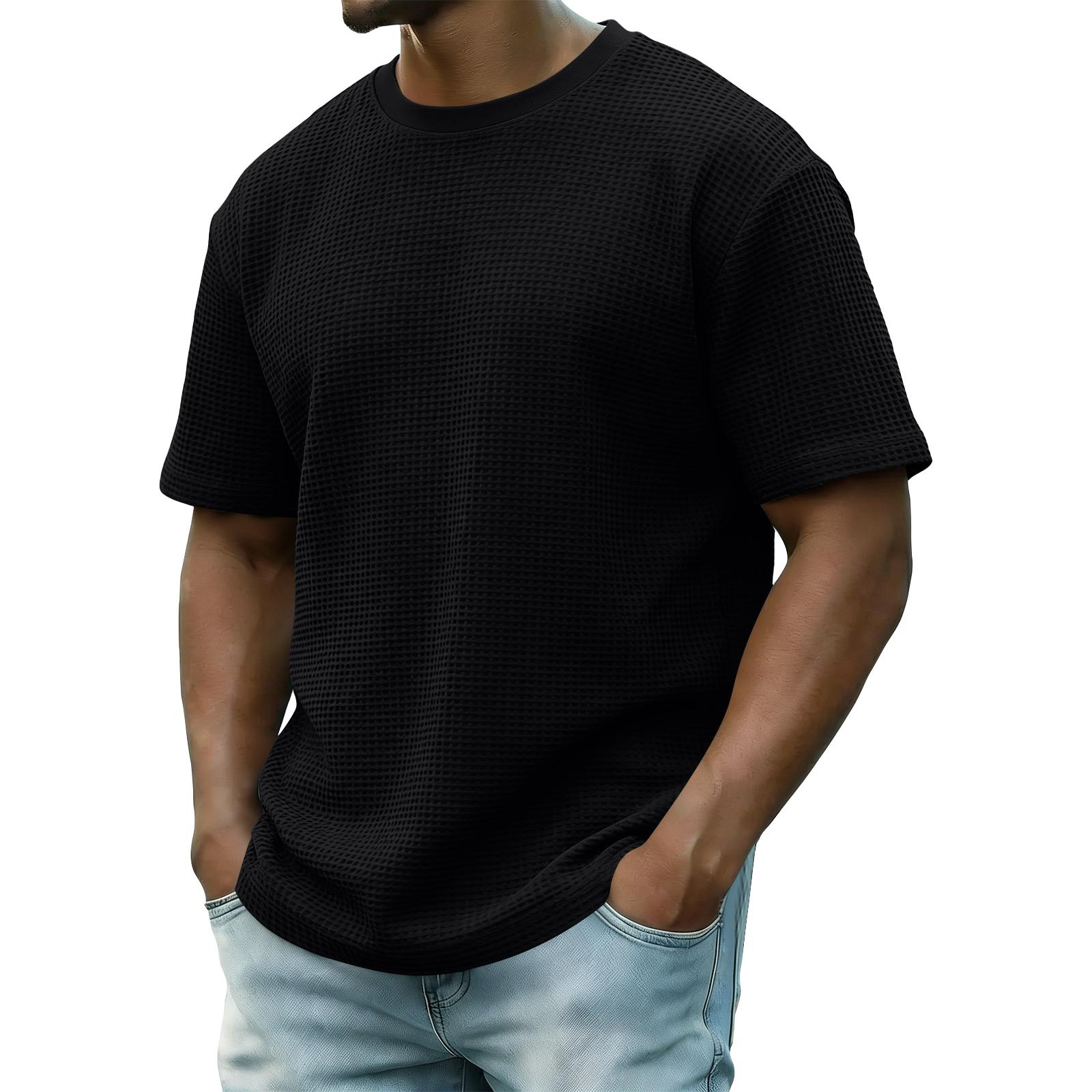 

Men s Summer Short-Sleeve Top Men s Casual Fashion Textured Short-Sleeve Top L чорний