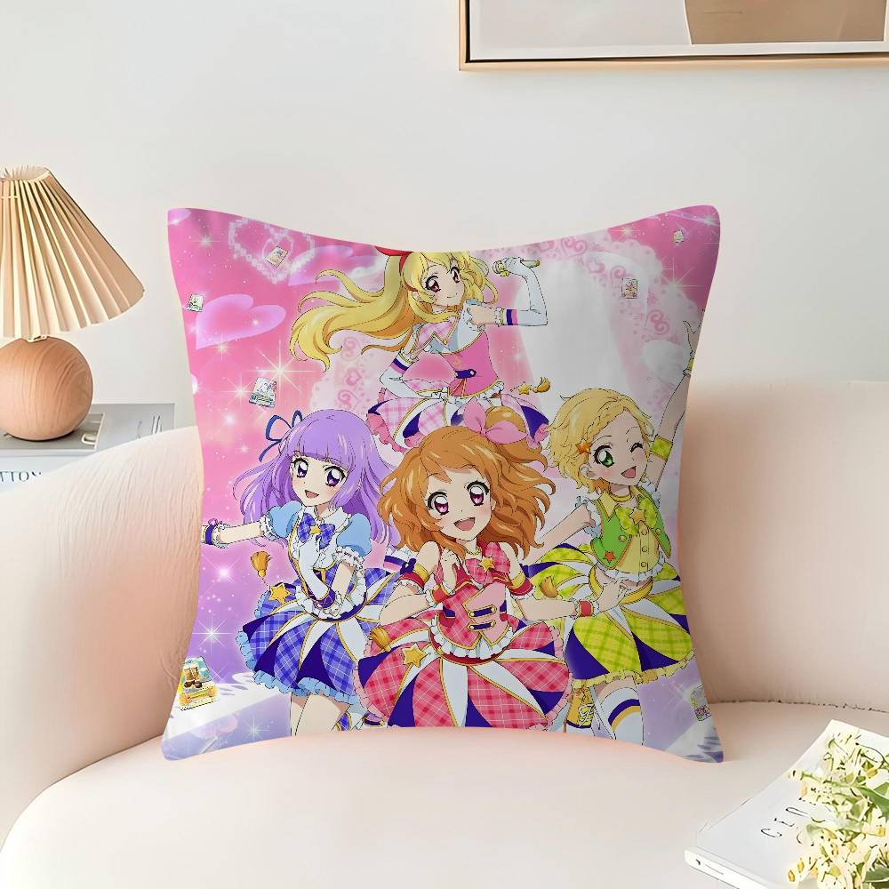 Aikatsu! Cushion Cover Car Throw Pillow Case For Sofa Car Christmas Gift 40x40cm 45x45cm