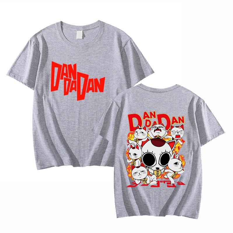 New Anime Dandadan Skeleton Wealth Cat Printed T Shirt Women Men Teens Fashion Hip Hop Harajuku Casual Short Sleeve Tops Tees