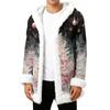 Men's Christmas Long Hooded Cardigan With Pockets Warm Jacket