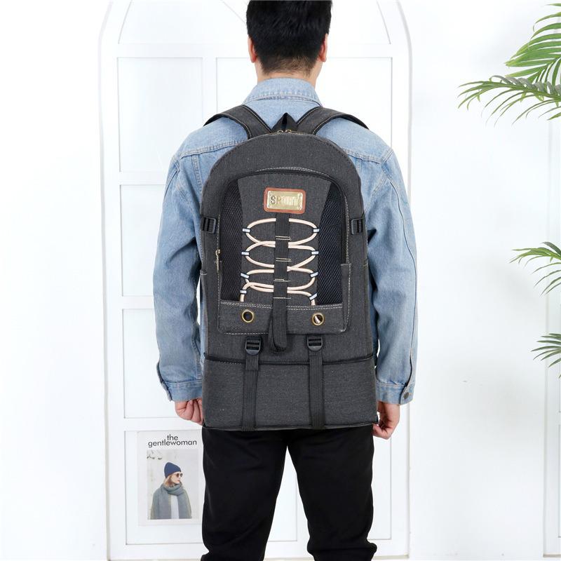 Extra Large Thick Canvas Backpack - Unisex Outdoor Hiking & Travel Bag
