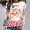 Autumn Cute Cat Pattern 3D Printed Hoodies Fashionable Casual Sports Long Sleeved Women's Hoodies