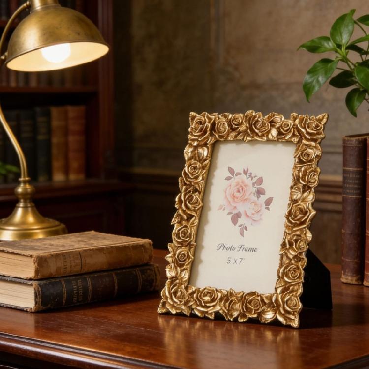 Retro Picture Frame,Decorative Photo Frame Antique White Ornate Rectangles Photo Frame for Tabletop and Wall Display