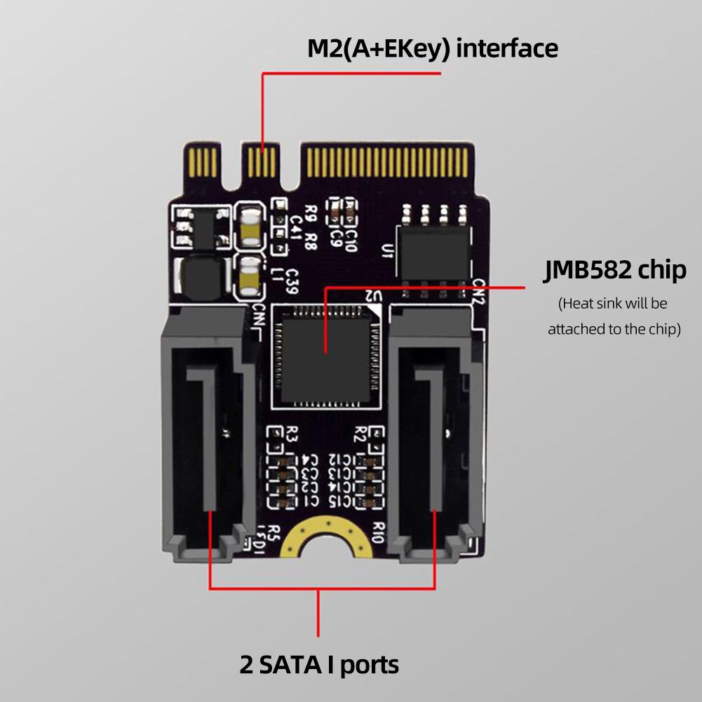 M2 To SATA3.0 Expansion Card Adapter JMB582 Chip KEY A + E WIFI M.2 To SATA for PC Servers Consumer Electronics/Storage Device