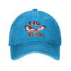 No Fear No Fear And Eyes Print Washed Denim Cap Casual Baseball Caps Adjustable Hat Summer Unisex Baseball Hats