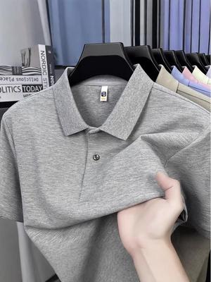 Herren Seiden-Baumwoll-Kurzarm-Poloshirt - Frühling/Sommer Kragen Lässig Unifarben Halbarm Oberteil